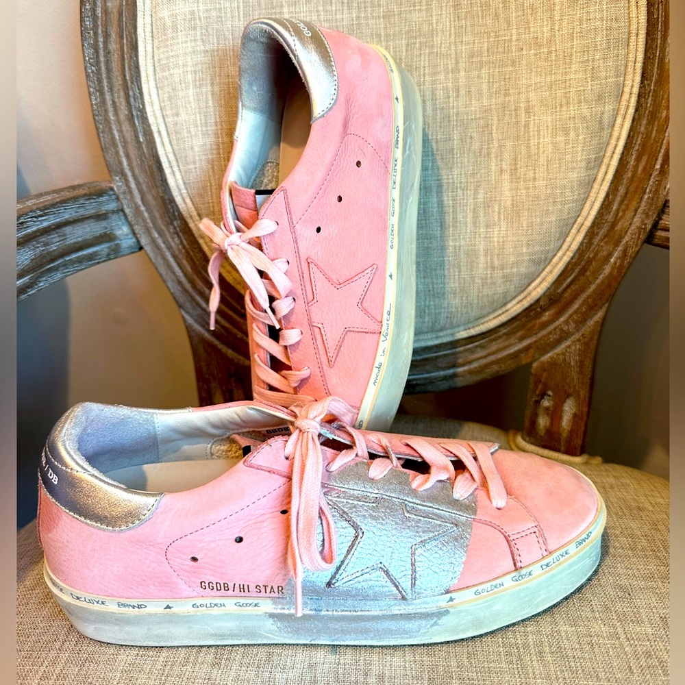 SOLD Golden Goose Hi Star Metallic Trim Sneaker